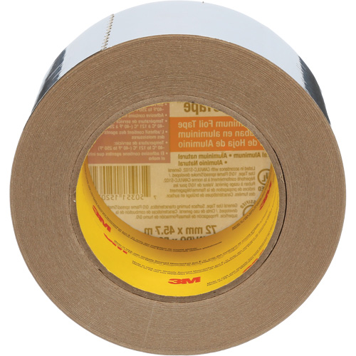 Venture Tape Aluminum Foil Tape, 1.8 mils Thick, 72 mm (3") x 45.7 m (150') Brunswick Fyr & Safety