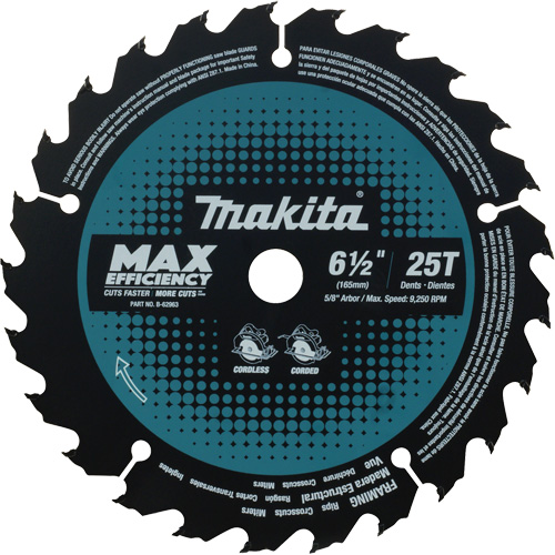 Max-Efficiency Circular Saw Blade, 6-1/2", 25 Teeth, Laminate/Wood Use Brunswick Fyr & Safety