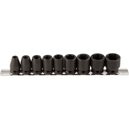 Socket Set, 9 Pcs, Impact, 3/8" Drive Size Brunswick Fyr & Safety