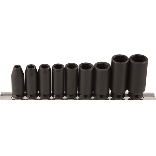 Long Socket Set, 9 Pcs, Impact, 3/8" Drive Size, Deep Brunswick Fyr & Safety
