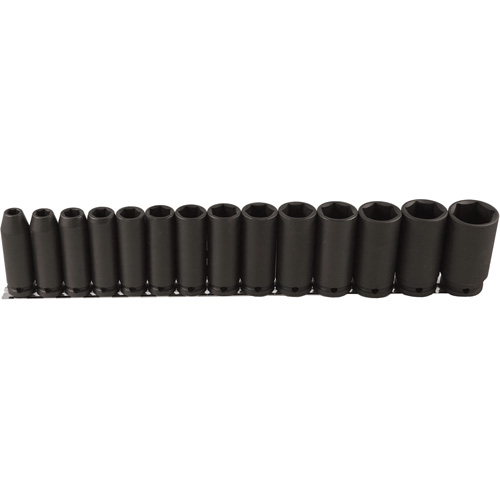 Jeu de douilles longues, 14 Mcx, Chocs, Prise de 1/2", Profond Brunswick Fyr & Safety