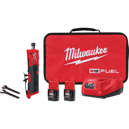 M12 Fuel Straight Die Grinder Kit, 1/4" Collet, 12 V, Lithium-Ion Brunswick Fyr & Safety
