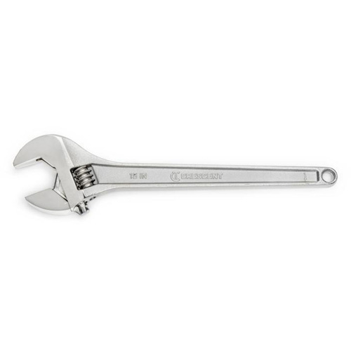 Adjustable Wrench, 15" L, 1-11/16" Max Width, Chrome Brunswick Fyr & Safety