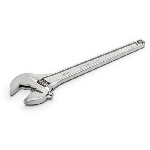 Adjustable Wrench, 15" L, 1-11/16" Max Width, Chrome Brunswick Fyr & Safety