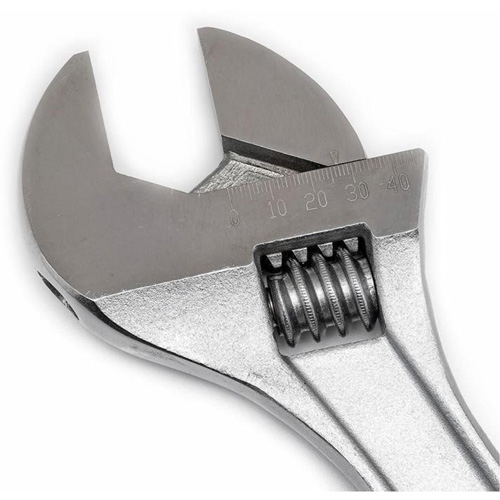 Adjustable Wrench, 15" L, 1-11/16" Max Width, Chrome Brunswick Fyr & Safety