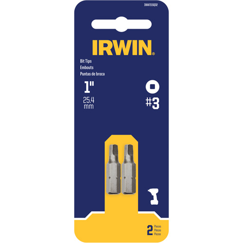 Embouts de tournevis &agrave; ins&eacute;rer, Carr&eacute;e, #3, Prise 1/4" Brunswick Fyr & Safety