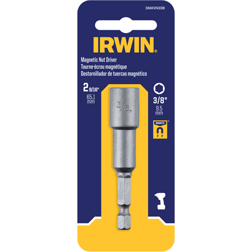 Tourne-&eacute;crou, Embout 3/8", Prise 1/4", 2-9/16" lo, Magn&eacute;tique Brunswick Fyr & Safety