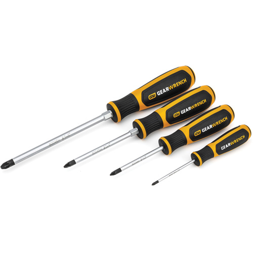Pozidriv&reg; Dual Material Screwdriver Set, 4 Pcs. Brunswick Fyr & Safety