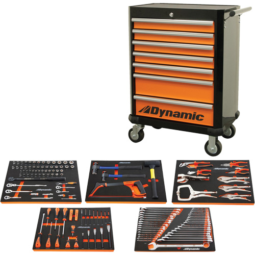 Ensemble d'outils pour m&eacute;canicien automobile avec armoire roulante, 125 morcea Brunswick Fyr & Safety