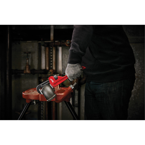 Cl&eacute; &agrave; tuyau, Cap des m&acirc;choires 1-1/2", Longueur 10", Fini Rev&ecirc;tement en poudre, Prise Ergonomique Brunswick Fyr & Safety