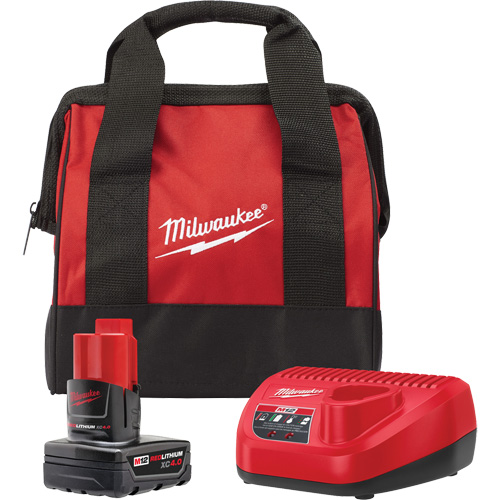 M12 Battery Pack & Charger Starter Kit, Lithium-Ion, 12 V, 4 A Brunswick Fyr & Safety