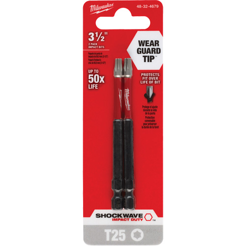 Embout de tournevis Shockwave Impact Duty, Torx, Embout T-25, Prise 1/4", Longueur 3-1/2" Brunswick Fyr & Safety