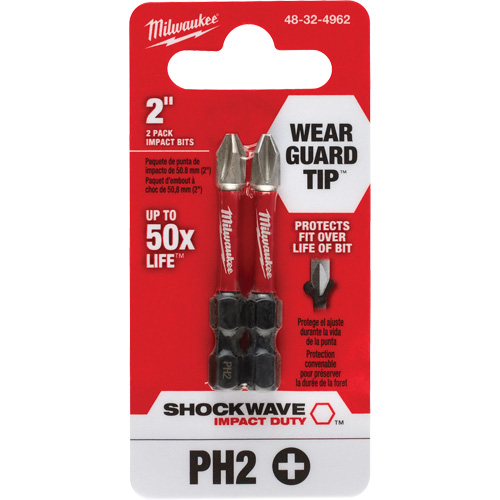 Shockwave Impact Duty Screwdriver Bit, Phillips, #2, 1/4" Drive Brunswick Fyr & Safety