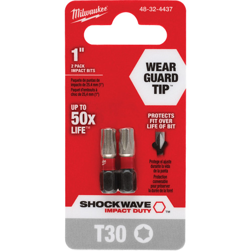 Shockwave Impact Duty Screwdriver Bit, Torx, T-30, 1/4" Drive Brunswick Fyr & Safety