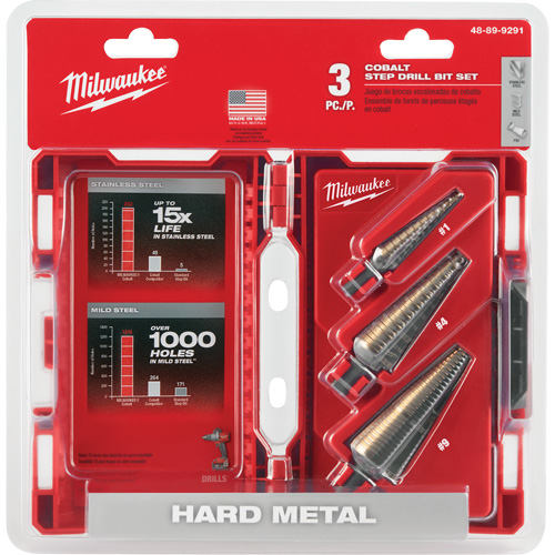 Step Drill Bit Set, 3 Pieces, High Speed Cobalt Brunswick Fyr & Safety