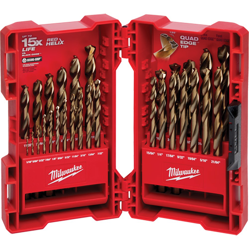 Red Helix Drill Bit Set, 29 Pieces, Cobalt Brunswick Fyr & Safety