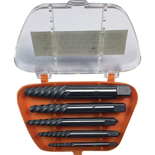 Drillco&reg; Screw Extractor Set with Drills, Carbide, 5 Pieces Brunswick Fyr & Safety