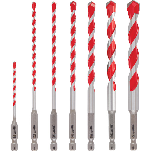 Large Shockwave Hammer Drill Bit Kit, 7 Pieces, Carbide Brunswick Fyr & Safety