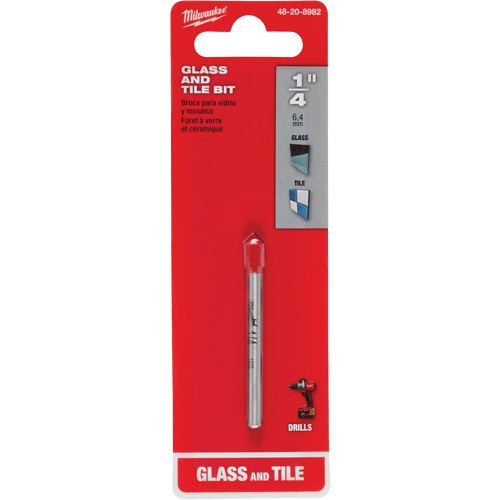 Glass & Tile Bit, 1/4", Carbide Brunswick Fyr & Safety