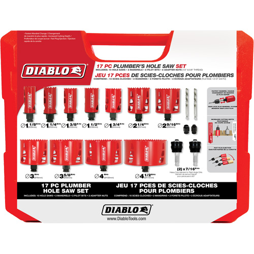 Plumber's Bi-Metal Hole Saw Set, 17 Pieces Brunswick Fyr & Safety