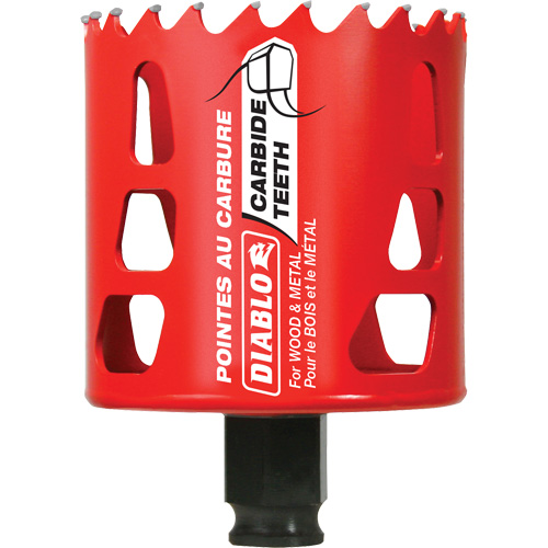 Scie cloche pour bois et m&eacute;tal, 2-5/8", Profondeur de la coupe 2-3/8", Carbure Brunswick Fyr & Safety