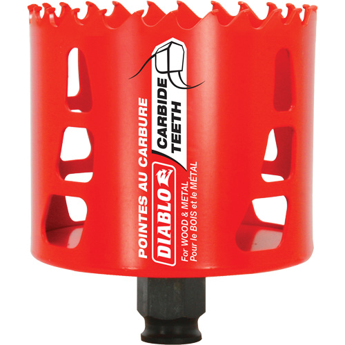 Scie cloche pour bois et m&eacute;tal, 3-1/8", Profondeur de la coupe 2-3/8", Carbure Brunswick Fyr & Safety