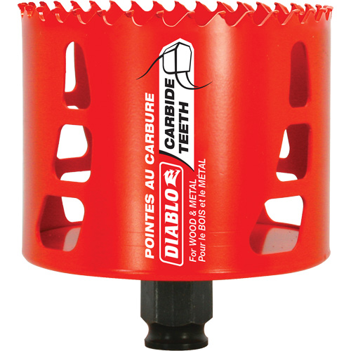 Scie cloche pour bois et m&eacute;tal, 3-1/4", Profondeur de la coupe 2-3/8", Carbure Brunswick Fyr & Safety