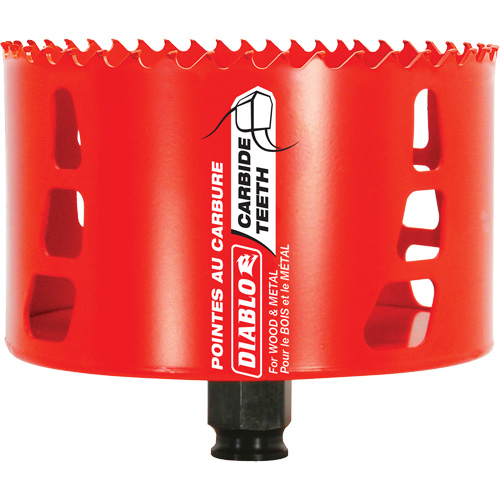 Scie cloche pour bois et m&eacute;tal, 4-1/4", Profondeur de la coupe 2-3/8", Carbure Brunswick Fyr & Safety