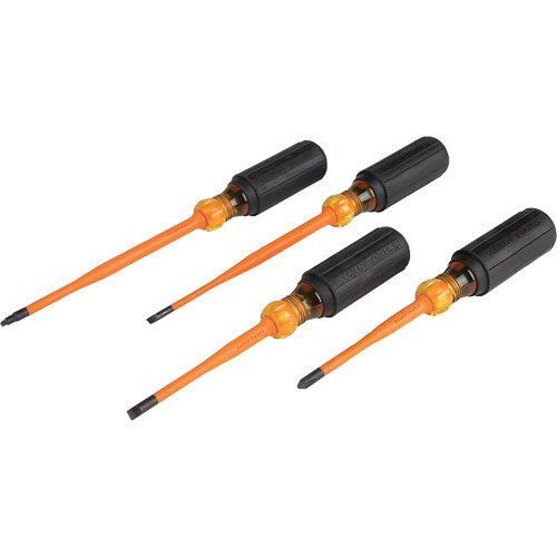 Slim-Tip Insulated Screwdriver Set, 1000 V, 4 Pcs Brunswick Fyr & Safety
