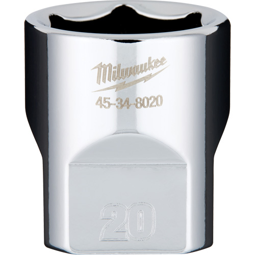 Metric Socket with Four Flat Sides, 20 mm, 3/8" Drive, 6 Points Brunswick Fyr & Safety