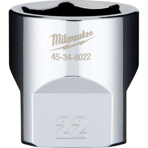 Metric Socket with Four Flat Sides, 22 mm, 3/8" Drive, 6 Points Brunswick Fyr & Safety