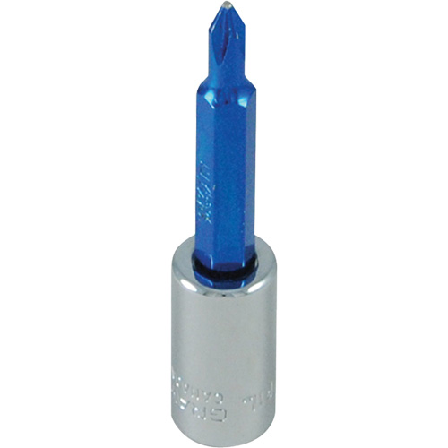 Douille tournevis &agrave; embout bleu, Phillips, #1, Prise 1/4" Brunswick Fyr & Safety