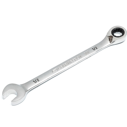 90-Tooth Reversible Ratcheting Wrench, 12 Point, 1/2", Chrome/Polished Finish Brunswick Fyr & Safety