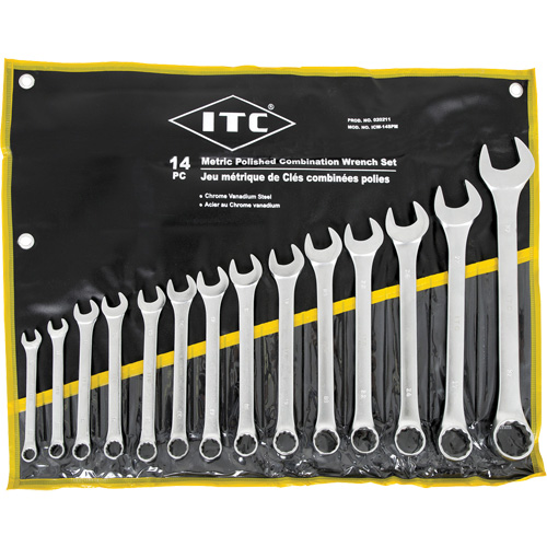 ICW-14PM Polished Wrench Set, Combination, 14 Pieces, Metric Brunswick Fyr & Safety