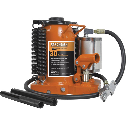 Air Assist Bottle Jacks, 30 Ton(s), Air Hydraulic Brunswick Fyr & Safety