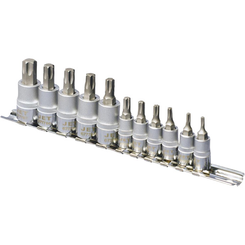 SS1438-11T Chrome Socket Bit Sets, Torx&reg;, 1/4"/3/8" Drive, 10 Pcs Brunswick Fyr & Safety