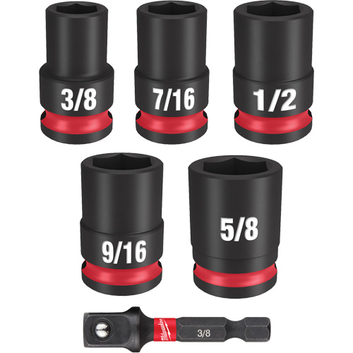 Shockwave Impact Duty SAE Socket Set, 6 Pcs, Impact, 3/8" Drive Size Brunswick Fyr & Safety