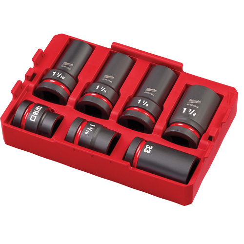 Packout Shockwave Impact Duty Metric & SAE Wheel Service Socket Set, 7 Pieces, 1" Drive Size Brunswick Fyr & Safety