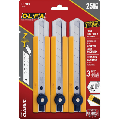 H-1 Classic Extra Heavy-Duty Utility Knife with Rubber Grip Inset, 25 mm Brunswick Fyr & Safety