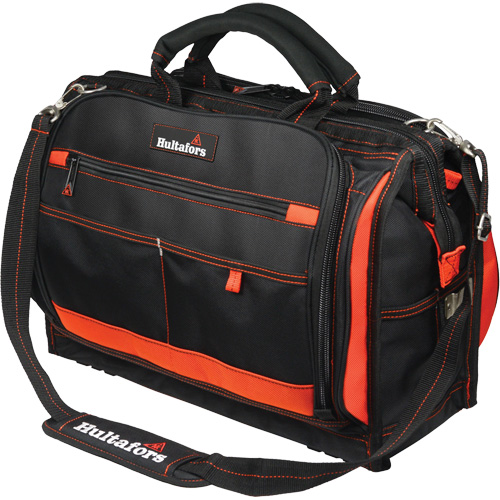 Porte-outils &agrave; compartiments multiples de 18", Polyester balistique, 50 pochettes, Noir/Rouge Brunswick Fyr & Safety