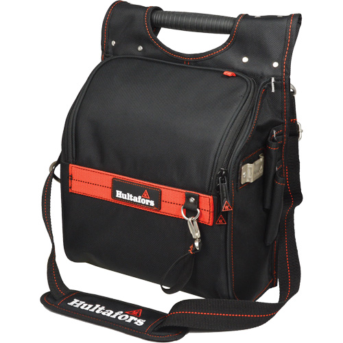 Pochette porte-outils pour &eacute;lectricien professionnel &agrave; fermeture &agrave; glissi&egrave;re, Polyester balistique, 19 pochettes, Noir/Rouge Brunswick Fyr & Safety