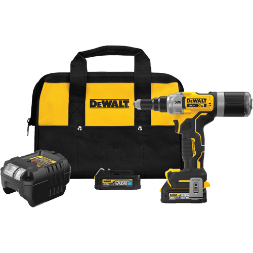 XR&reg; Brushless Cordless 1/4" Rivet Tool Kit with POWERSTACK Brunswick Fyr & Safety