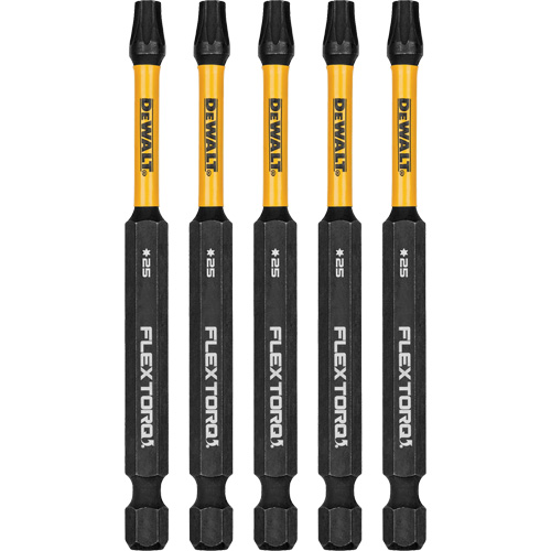 5-Piece FLEXTORQ&reg; Impact Screwdriving Bits, Torx, T-25, 1/4" Drive Brunswick Fyr & Safety