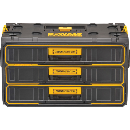 Unit&eacute; &agrave; trois tiroirs ToughSystem 2.0, 21-4/5" x 12-3/10" x 12-3/5", Noir/Jaune Brunswick Fyr & Safety