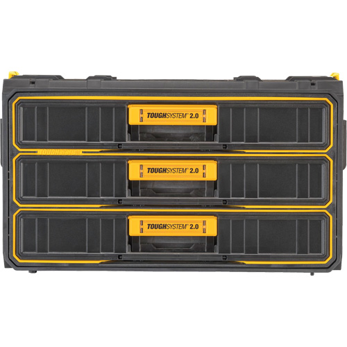 Unit&eacute; &agrave; trois tiroirs ToughSystem 2.0, 21-4/5" x 12-3/10" x 12-3/5", Noir/Jaune Brunswick Fyr & Safety