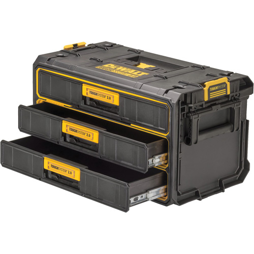 Unit&eacute; &agrave; trois tiroirs ToughSystem 2.0, 21-4/5" x 12-3/10" x 12-3/5", Noir/Jaune Brunswick Fyr & Safety