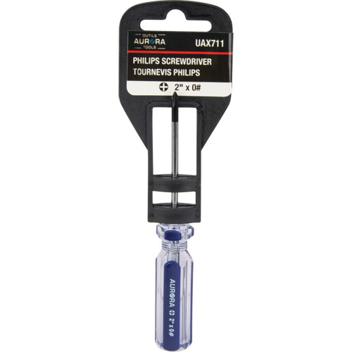Tournevis Philips bleu transparent avec bandes, #0, Prise Plastique Brunswick Fyr & Safety
