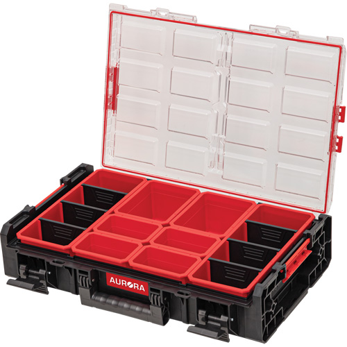 Arx&reg; X-Large Organizer with Short Bins, 23" x 15-1/5" x 5", Black Brunswick Fyr & Safety