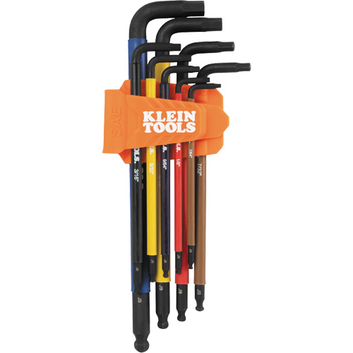 Colour-Coded Extra-Long L Style Hex Key Caddy Set, 9 Pcs., Imperial Brunswick Fyr & Safety