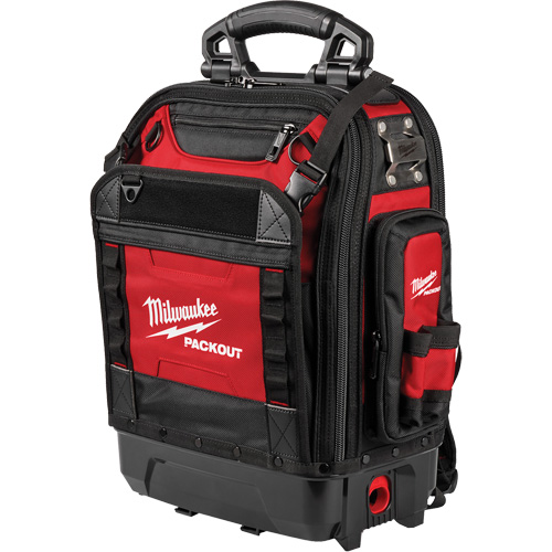 PackOut Structured Backpack, 9-1/2" L x 18" W, Black/Red, Polyester Brunswick Fyr & Safety